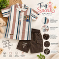 Striped Waffle – Shirt & Cargo Shorts Set
